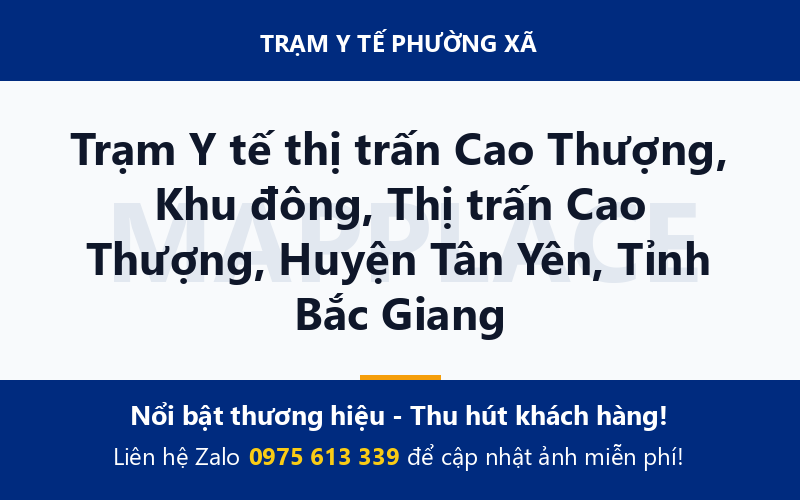 Trạm Y tế thị trấn Cao Thượng, Khu đông, Thị trấn Cao Thượng, Huyện Tân Yên, Tỉnh Bắc Giang