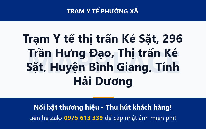 Trạm Y tế thị trấn Kẻ Sặt, 296 Trần Hưng Đạo, Thị trấn Kẻ Sặt, Huyện Bình Giang, Tỉnh Hải Dương