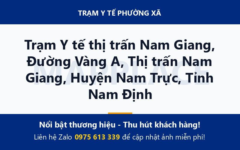 Trạm Y tế thị trấn Nam Giang, Đường Vàng A, Thị trấn Nam Giang, Huyện Nam Trực, Tỉnh Nam Định