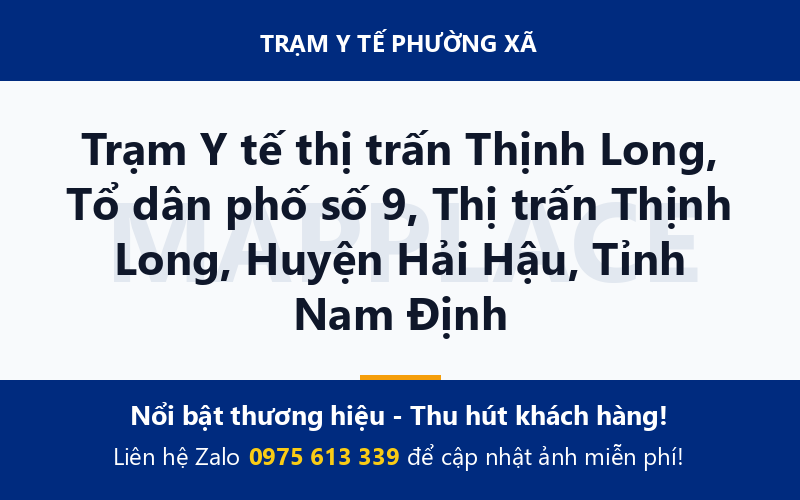 Trạm Y tế thị trấn Thịnh Long, Tổ dân phố số 9, Thị trấn Thịnh Long, Huyện Hải Hậu, Tỉnh Nam Định
