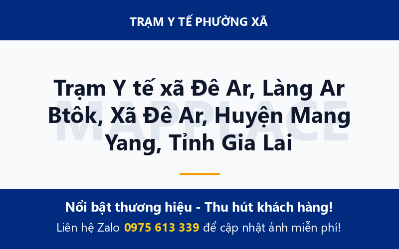 Trạm Y tế xã Đê Ar, Làng Ar Btôk, Xã Đê Ar, Huyện Mang Yang, Tỉnh Gia Lai