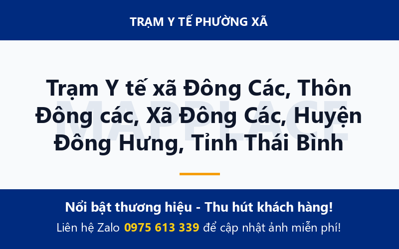 Trạm Y tế xã Đông Các, Thôn Đông các, Xã Đông Các, Huyện Đông Hưng, Tỉnh Thái Bình