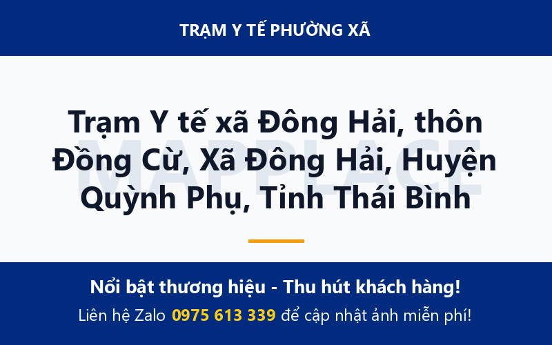 Trạm Y tế xã Đông Hải, thôn Đồng Cừ, Xã Đông Hải, Huyện Quỳnh Phụ, Tỉnh Thái Bình