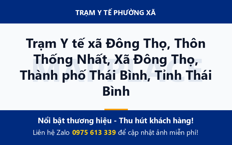 Trạm Y tế xã Đông Thọ, Thôn Thống Nhất, Xã Đông Thọ, Thành phố Thái Bình, Tỉnh Thái Bình