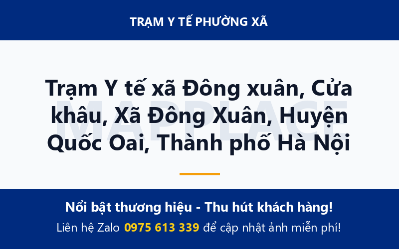 Trạm Y tế xã Đông xuân, Cửa khâu, Xã Đông Xuân, Huyện Quốc Oai, Thành phố Hà Nội