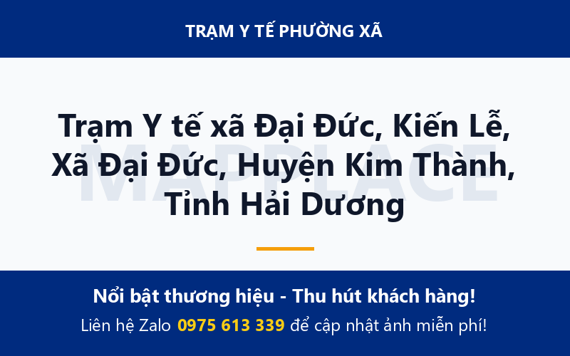 Trạm Y tế xã Đại Đức, Kiến Lễ, Xã Đại Đức, Huyện Kim Thành, Tỉnh Hải Dương