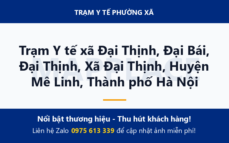 Trạm Y tế xã Đại Thịnh, Đại Bái, Đại Thịnh, Xã Đại Thịnh, Huyện Mê Linh, Thành phố Hà Nội