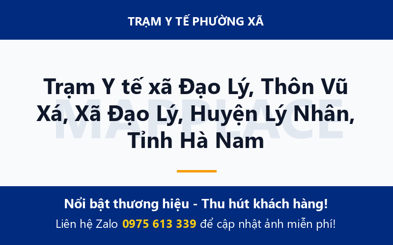Trạm Y tế xã Đạo Lý, Thôn Vũ Xá, Xã Đạo Lý, Huyện Lý Nhân, Tỉnh Hà Nam