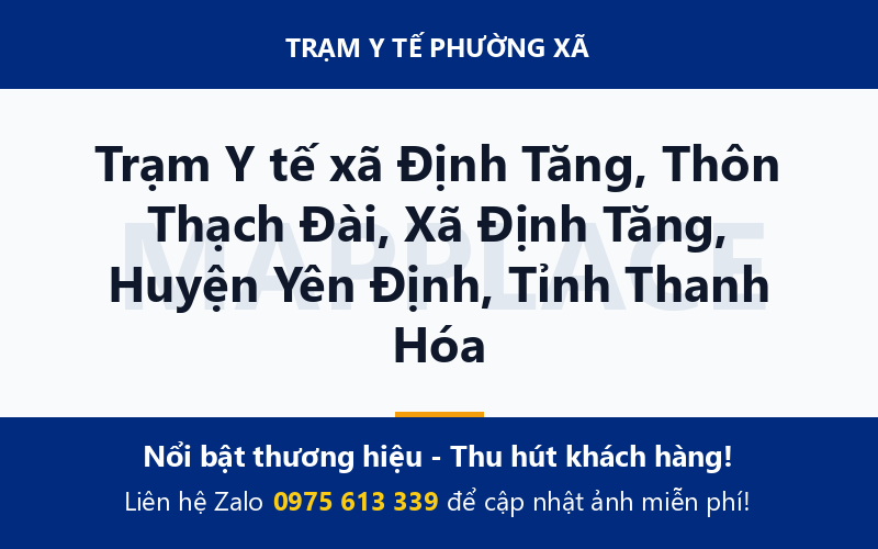 Trạm Y tế xã Định Tăng, Thôn Thạch Đài, Xã Định Tăng, Huyện Yên Định, Tỉnh Thanh Hóa