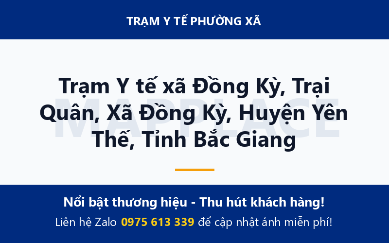 Trạm Y tế xã Đồng Kỳ, Trại Quân, Xã Đồng Kỳ, Huyện Yên Thế, Tỉnh Bắc Giang