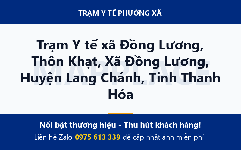 Trạm Y tế xã Đồng Lương, Thôn Khạt, Xã Đồng Lương, Huyện Lang Chánh, Tỉnh Thanh Hóa