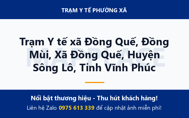 Trạm Y tế xã Đồng Quế, Đồng Mùi, Xã Đồng Quế, Huyện Sông Lô, Tỉnh Vĩnh Phúc