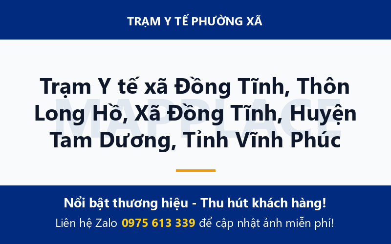 Trạm Y tế xã Đồng Tĩnh, Thôn Long Hồ, Xã Đồng Tĩnh, Huyện Tam Dương, Tỉnh Vĩnh Phúc