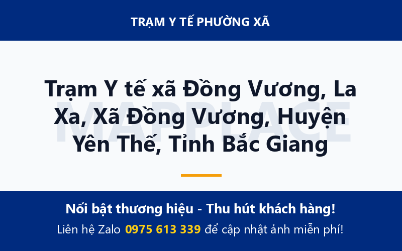 Trạm Y tế xã Đồng Vương, La Xa, Xã Đồng Vương, Huyện Yên Thế, Tỉnh Bắc Giang