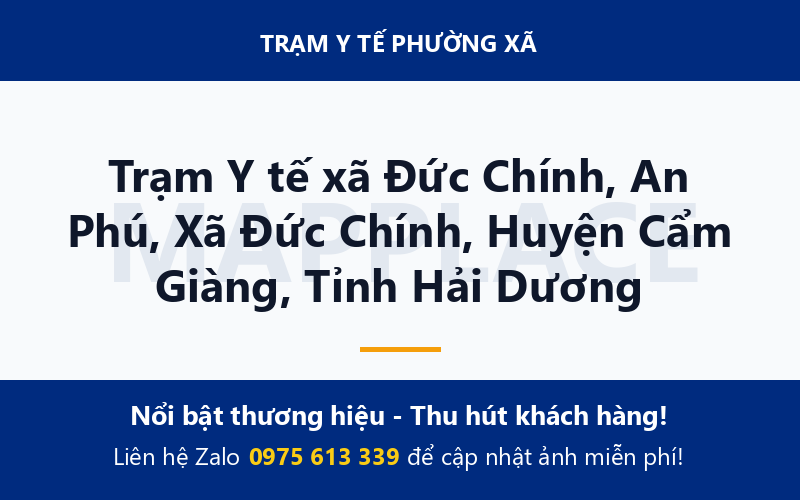 Trạm Y tế xã Đức Chính, An Phú, Xã Đức Chính, Huyện Cẩm Giàng, Tỉnh Hải Dương