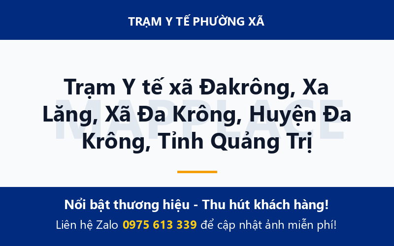 Trạm Y tế xã Đakrông, Xa Lăng, Xã Đa Krông, Huyện Đa Krông, Tỉnh Quảng Trị