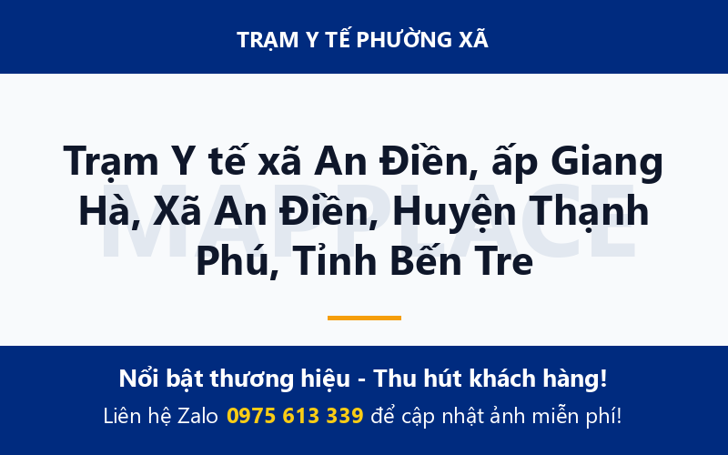 Trạm Y tế xã An Điền, ấp Giang Hà, Xã An Điền, Huyện Thạnh Phú, Tỉnh Bến Tre