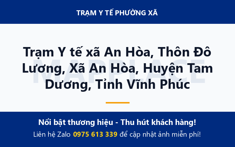 Trạm Y tế xã An Hòa, Thôn Đô Lương, Xã An Hòa, Huyện Tam Dương, Tỉnh Vĩnh Phúc