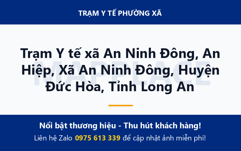 Trạm Y tế xã An Ninh Đông, An Hiệp, Xã An Ninh Đông, Huyện Đức Hòa, Tỉnh Long An