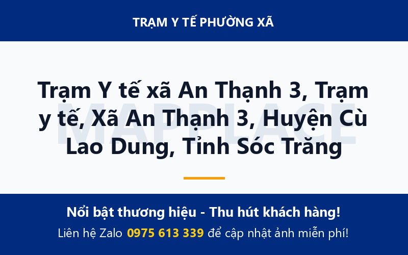 Trạm Y tế xã An Thạnh 3, Trạm y tế, Xã An Thạnh 3, Huyện Cù Lao Dung, Tỉnh Sóc Trăng