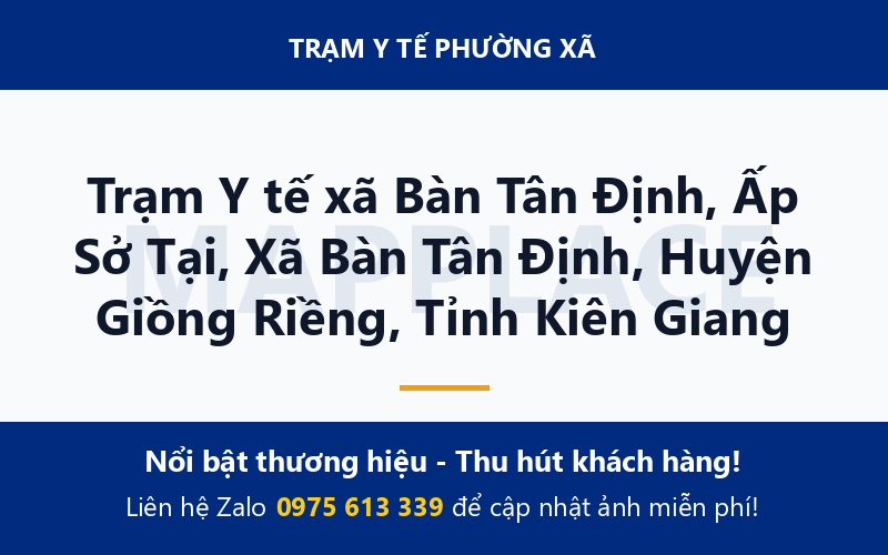 Trạm Y tế xã Bàn Tân Định, Ấp Sở Tại, Xã Bàn Tân Định, Huyện Giồng Riềng, Tỉnh Kiên Giang