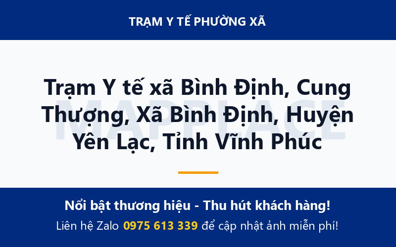 Trạm Y tế xã Bình Định, Cung Thượng, Xã Bình Định, Huyện Yên Lạc, Tỉnh Vĩnh Phúc