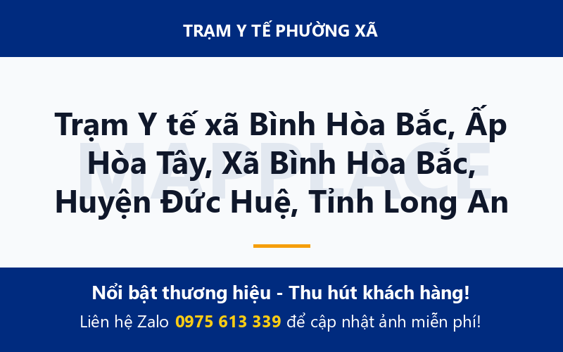 Trạm Y tế xã Bình Hòa Bắc, Ấp Hòa Tây, Xã Bình Hòa Bắc, Huyện Đức Huệ, Tỉnh Long An