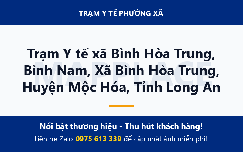 Trạm Y tế xã Bình Hòa Trung, Bình Nam, Xã Bình Hòa Trung, Huyện Mộc Hóa, Tỉnh Long An
