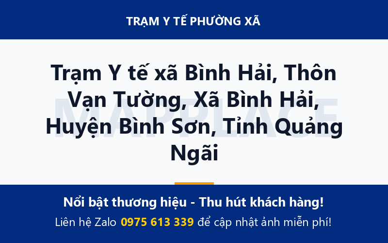 Trạm Y tế xã Bình Hải, Thôn Vạn Tường, Xã Bình Hải, Huyện Bình Sơn, Tỉnh Quảng Ngãi