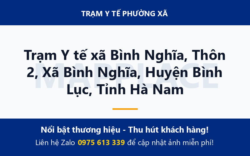 Trạm Y tế xã Bình Nghĩa, Thôn 2, Xã Bình Nghĩa, Huyện Bình Lục, Tỉnh Hà Nam