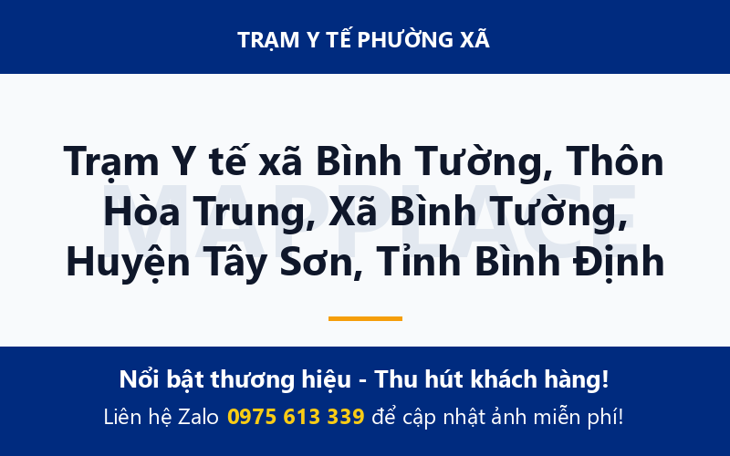 Trạm Y tế xã Bình Tường, Thôn Hòa Trung, Xã Bình Tường, Huyện Tây Sơn, Tỉnh Bình Định