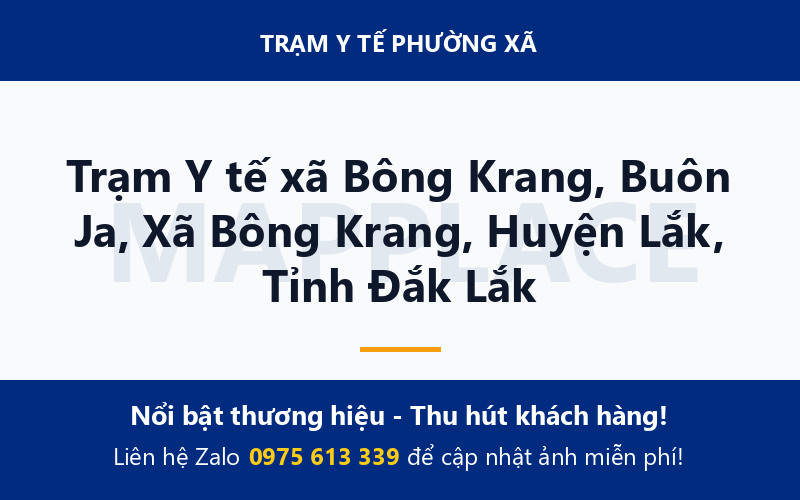Trạm Y tế xã Bông Krang, Buôn Ja, Xã Bông Krang, Huyện Lắk, Tỉnh Đắk Lắk