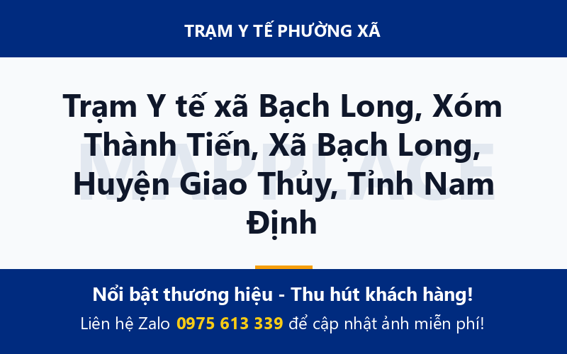 Trạm Y tế xã Bạch Long, Xóm Thành Tiến, Xã Bạch Long, Huyện Giao Thủy, Tỉnh Nam Định