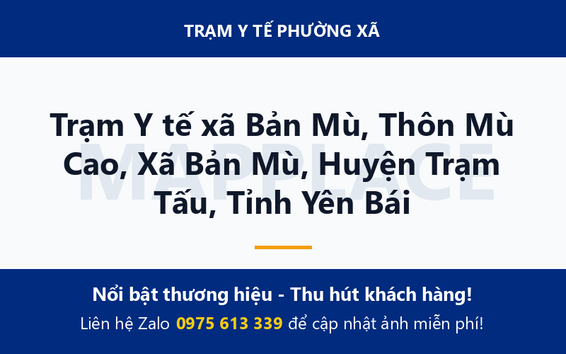 Trạm Y tế xã Bản Mù, Thôn Mù Cao, Xã Bản Mù, Huyện Trạm Tấu, Tỉnh Yên Bái
