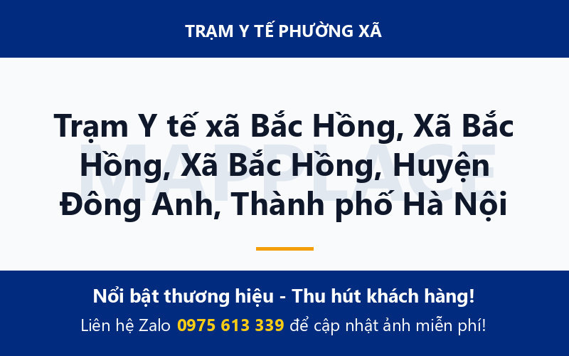 Trạm Y tế xã Bắc Hồng, Xã Bắc Hồng, Xã Bắc Hồng, Huyện Đông Anh, Thành phố Hà Nội