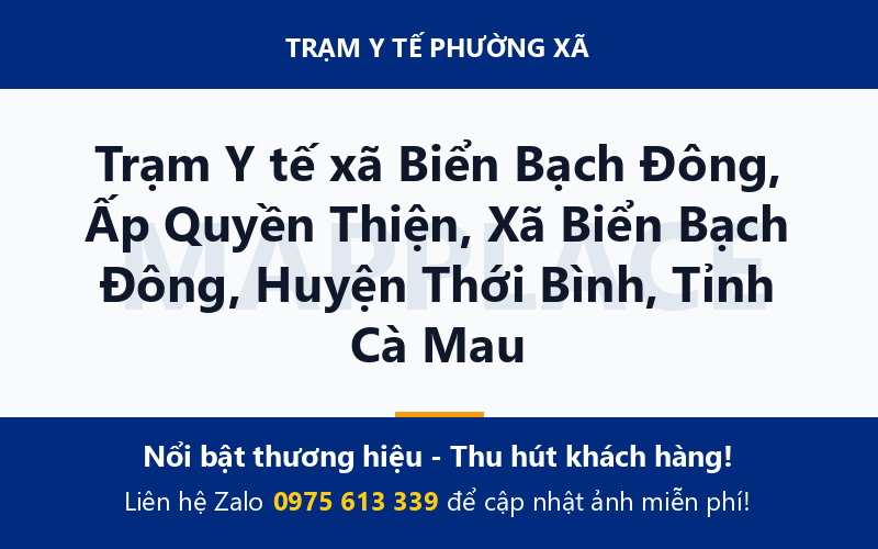 Trạm Y tế xã Biển Bạch Đông, Ấp Quyền Thiện, Xã Biển Bạch Đông, Huyện Thới Bình, Tỉnh Cà Mau