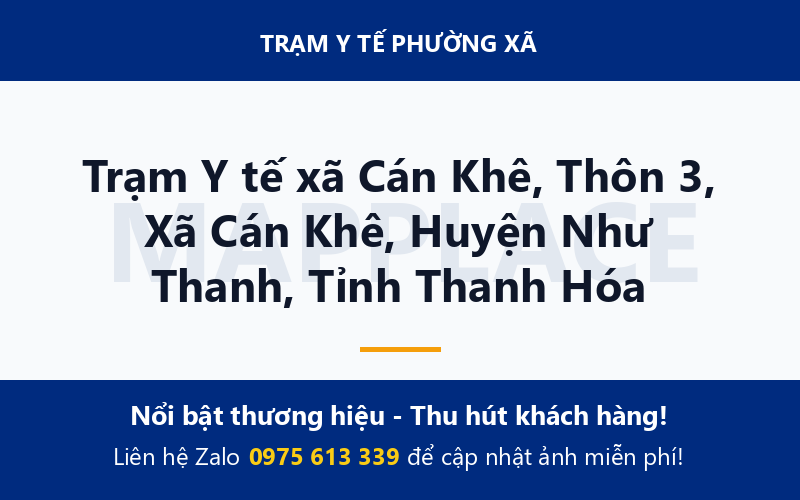 Trạm Y tế xã Cán Khê, Thôn 3, Xã Cán Khê, Huyện Như Thanh, Tỉnh Thanh Hóa
