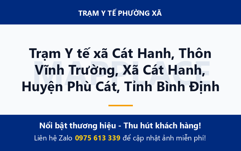 Trạm Y tế xã Cát Hanh, Thôn Vĩnh Trường, Xã Cát Hanh, Huyện Phù Cát, Tỉnh Bình Định