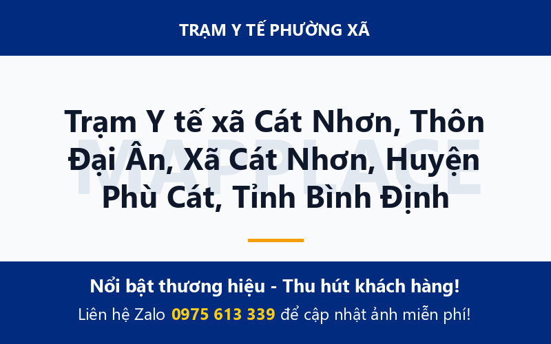 Trạm Y tế xã Cát Nhơn, Thôn Đại Ân, Xã Cát Nhơn, Huyện Phù Cát, Tỉnh Bình Định