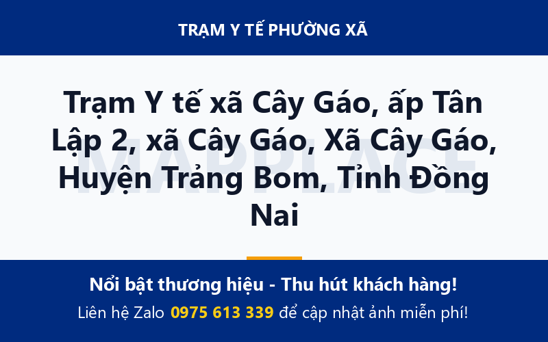 Trạm Y tế xã Cây Gáo, ấp Tân Lập 2, xã Cây Gáo, Xã Cây Gáo, Huyện Trảng Bom, Tỉnh Đồng Nai