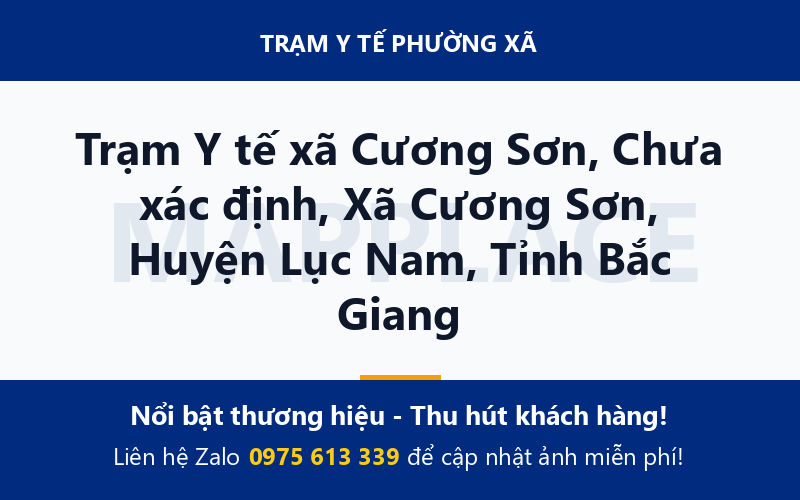 Trạm Y tế xã Cương Sơn, Chưa xác định, Xã Cương Sơn, Huyện Lục Nam, Tỉnh Bắc Giang