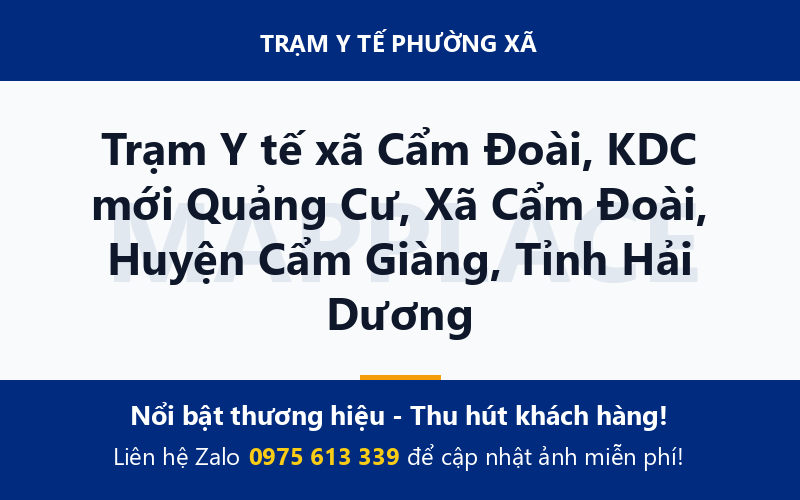 Trạm Y tế xã Cẩm Đoài, KDC mới Quảng Cư, Xã Cẩm Đoài, Huyện Cẩm Giàng, Tỉnh Hải Dương