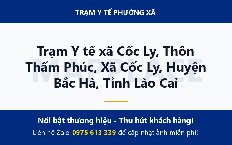 Trạm Y tế xã Cốc Ly, Thôn Thẩm Phúc, Xã Cốc Ly, Huyện Bắc Hà, Tỉnh Lào Cai