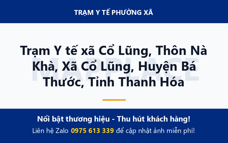 Trạm Y tế xã Cổ Lũng, Thôn Nà Khà, Xã Cổ Lũng, Huyện Bá Thước, Tỉnh Thanh Hóa