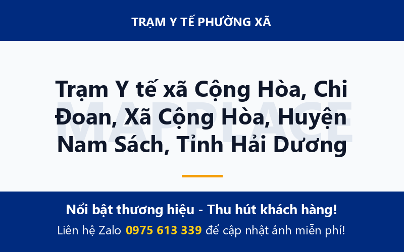 Trạm Y tế xã Cộng Hòa, Chi Đoan, Xã Cộng Hòa, Huyện Nam Sách, Tỉnh Hải Dương