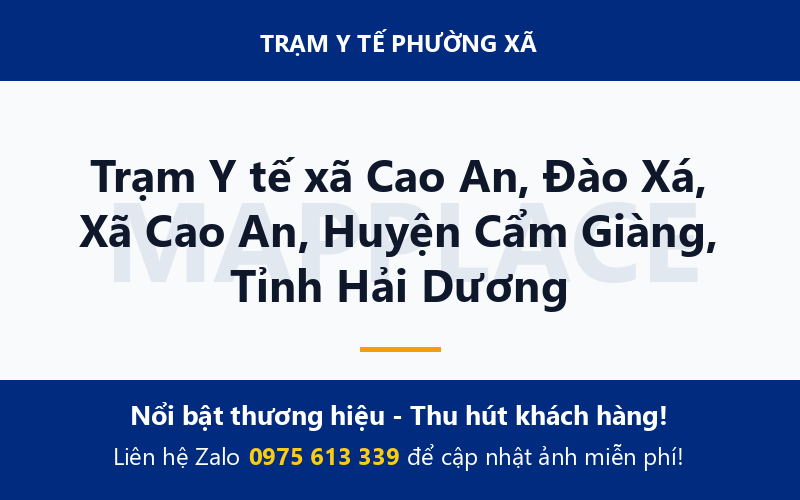 Trạm Y tế xã Cao An, Đào Xá, Xã Cao An, Huyện Cẩm Giàng, Tỉnh Hải Dương