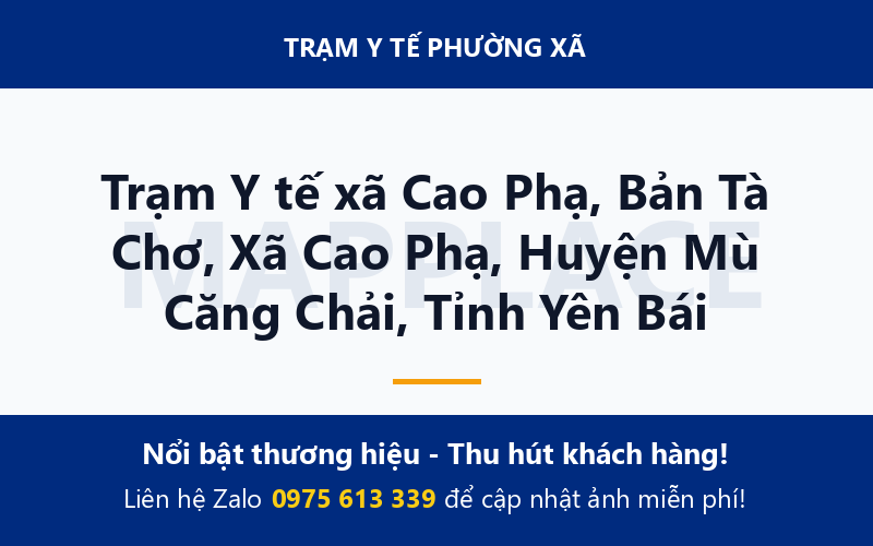Trạm Y tế xã Cao Phạ, Bản Tà Chơ, Xã Cao Phạ, Huyện Mù Căng Chải, Tỉnh Yên Bái