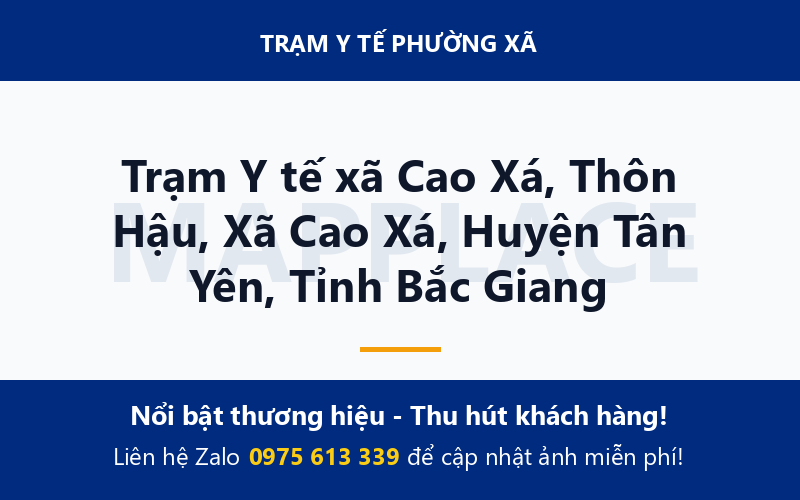 Trạm Y tế xã Cao Xá, Thôn Hậu, Xã Cao Xá, Huyện Tân Yên, Tỉnh Bắc Giang