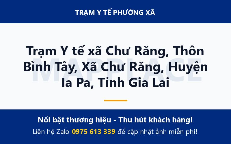 Trạm Y tế xã Chư Răng, Thôn Bình Tây, Xã Chư Răng, Huyện Ia Pa, Tỉnh Gia Lai