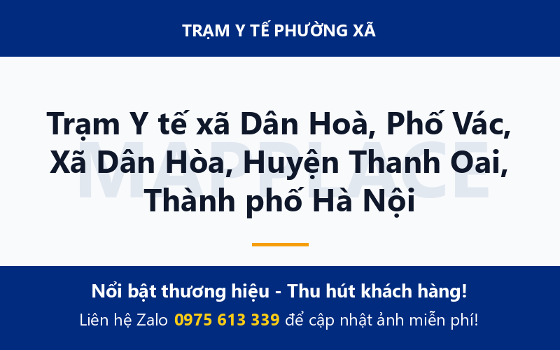 Trạm Y tế xã Dân Hoà, Phố Vác, Xã Dân Hòa, Huyện Thanh Oai, Thành phố Hà Nội